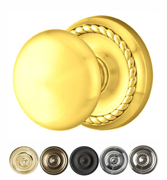 ##Antique Hardware## Solid Brass Providence Door Knob Set With Rope Rosette (Several Finish Options)