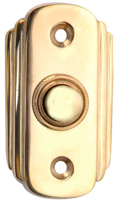 ##Antique Hardware## 2 1/2 Inch Solid Brass Art Deco Doorbell Button