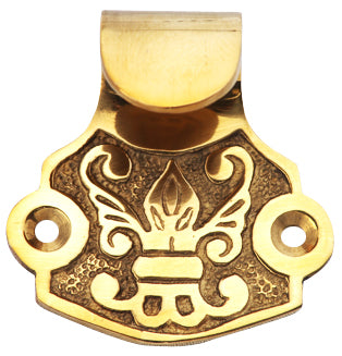 ##Antique Hardware## Solid Brass Fleur De Lis Sash Lift