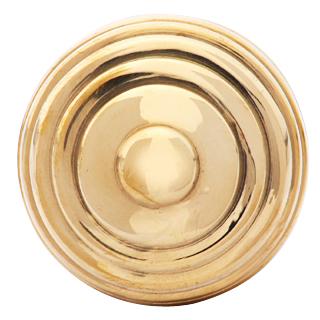 ##Antique Hardware## 1 1/2 Inch Solid Brass Circular Grooved Cabinet & Furniture Knob