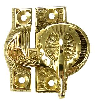 ##Antique Hardware## Eastlake Pattern Solid Brass Window Lock