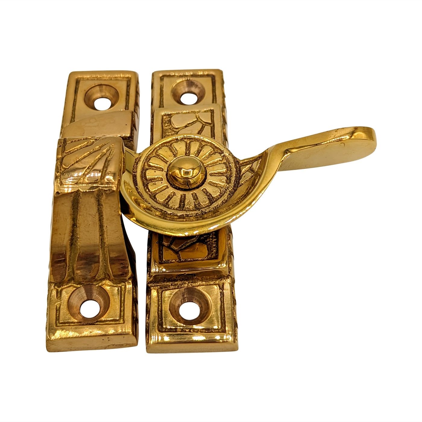 ##Antique Hardware## Solid Brass Art Deco Style Window Sash Lock