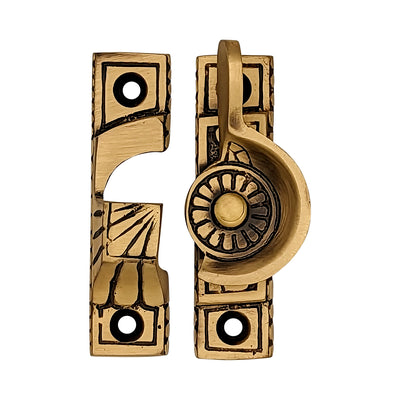 ##Antique Hardware## Solid Brass Art Deco Style Window Sash Lock