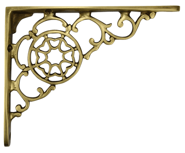 ##Antique Hardware## 6 3/4 Inch Solid Brass Star Shape Shelf Bracket