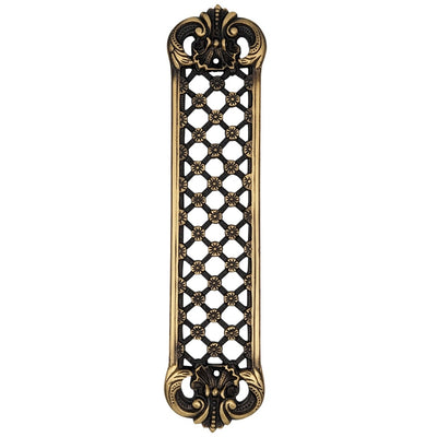 ##Antique Hardware## 12 Inch Solid Brass Finger Push Plate: Trellis Lattice Work