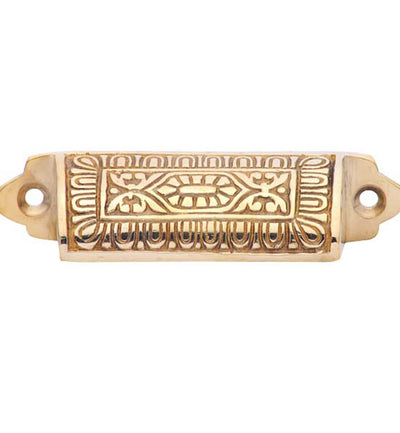 ##Antique Hardware## 3 5/8 Inch Overall (3 Inch c-c) Traditional Square Eastlake Style Bin Pull