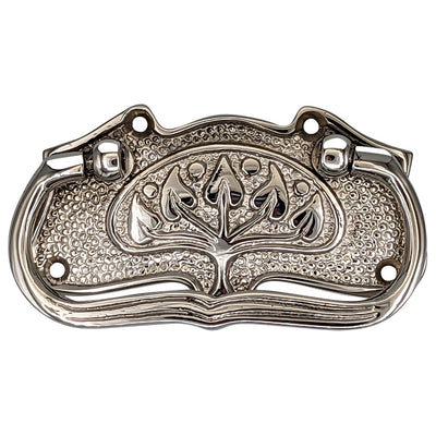 ##Antique Hardware## 3 3/4 Inch Tree of Life Leaf Pattern Solid Brass Drawer Pull