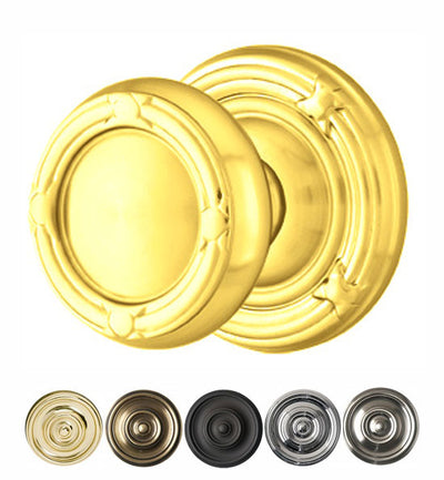 ##Antique Hardware## Solid Brass Ribbon & Reed Door Knob Set With Ribbon & Reed Rosette (Several Finish Options)