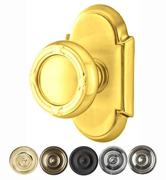 ##Antique Hardware## Solid Brass Ribbon & Reed Door Knob Set With # 8 Rosette (Several Finish Options)