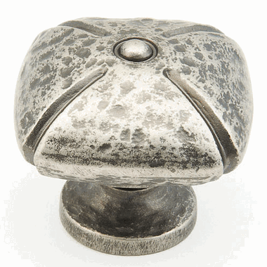 Antique Hardware 1 1/2 Inch Sienna Rounded Hand Hammered Square Cabinet & Furniture Knob CABINET KNOB