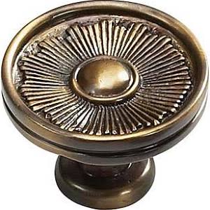 ##Antique Hardware## 1 3/8 Inch Sunburst Round Cabinet & Furniture Knob