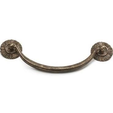 ##Antique Hardware## 2 1/8 Inch (5 1/2 Inch c-c) Sunburst Cabinet Bail Pull with Rosettes