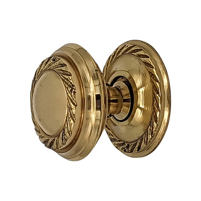 ##Antique Hardware## 1 Inch Solid Brass Georgian Roped Round Cabinet & Furniture Knob