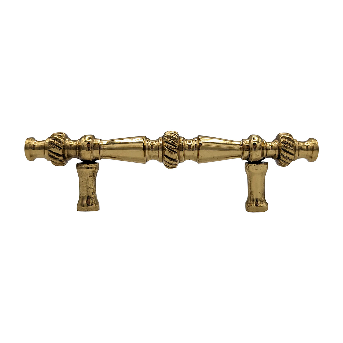 ##Antique Hardware## 5 Inch Overall (3 Inch c-c) Solid Brass Georgian Roped Style Pull (Several Finishes Available)