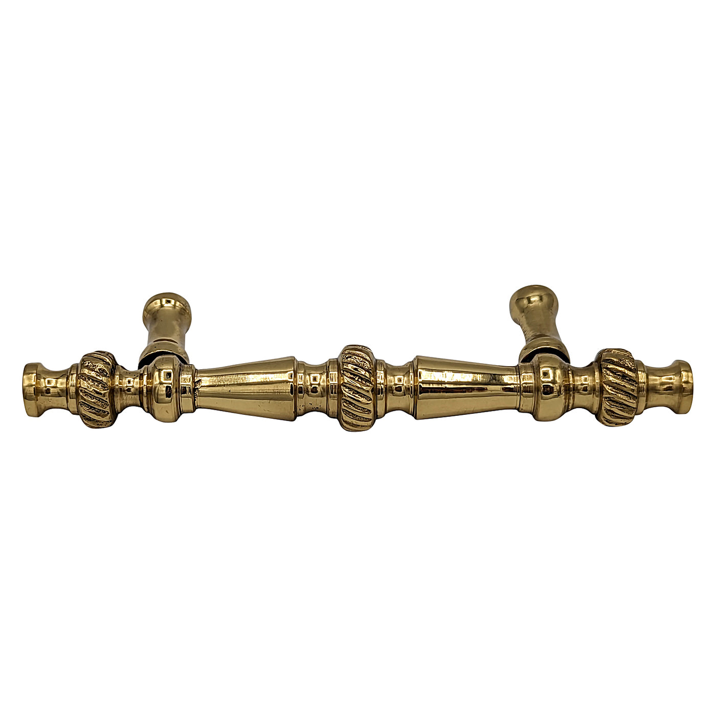 ##Antique Hardware## 5 Inch Overall (3 Inch c-c) Solid Brass Georgian Roped Style Pull (Several Finishes Available)