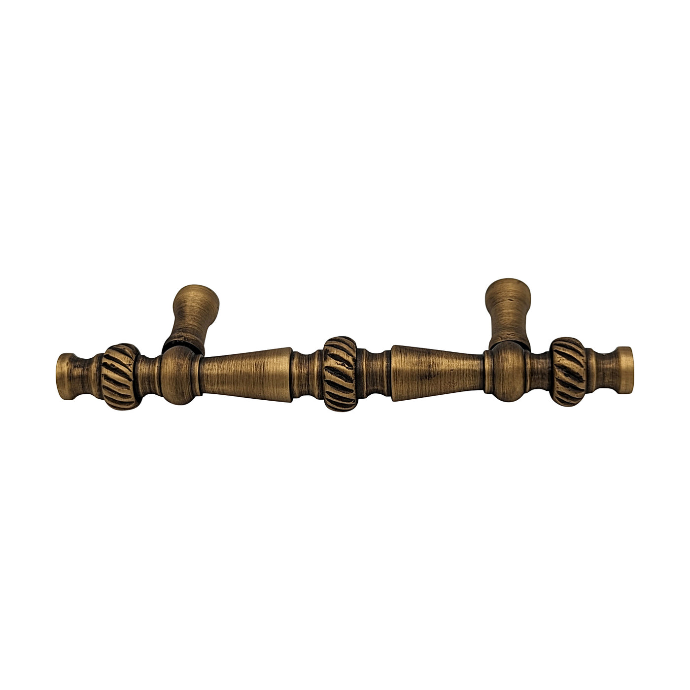 ##Antique Hardware## 5 Inch Overall (3 Inch c-c) Solid Brass Georgian Roped Style Pull (Several Finishes Available)