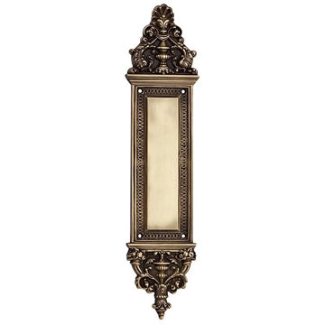 ##Antique Hardware## Solid Brass Ornate Victorian Push Plate (Antique Brass Finish)