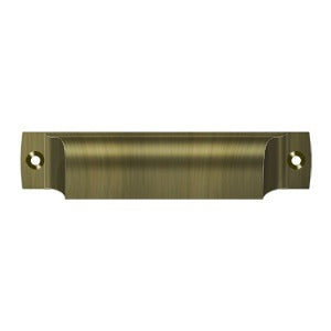 ##Antique Hardware## 4 Inch Solid Brass Rectangular Shell Cabinet & Furniture Cup Pull (Several Finishes Available)