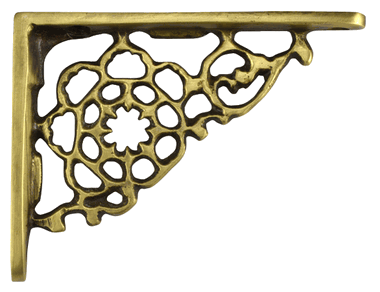 ##Antique Hardware## 4 Inch Solid Brass Star Shape Shelf Bracket