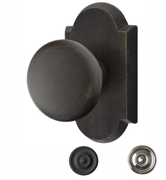 ##Antique Hardware## Solid Brass Sandcast Winchester Door Knob Set With Arched Rosette (Several Finish Options)