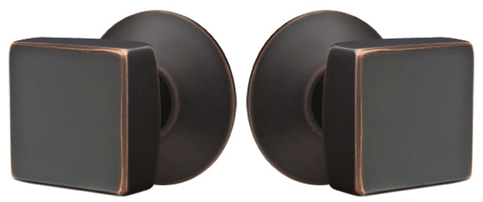 ##Antique Hardware## Solid Brass Square Knob With Modern Rosette (Several Finish Options)