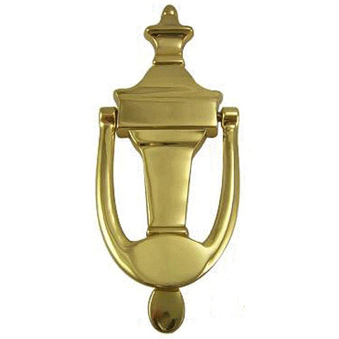 ##Antique Hardware## 6 3/4 Inch (5 Inch c-c) Solid Brass Traditional Door Knocker (Polished Brass Finish)