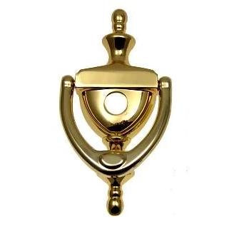 ##Antique Hardware## Open Box Sale Item 6 Inch (3 7/8 Inch c-c) Solid Brass Traditional Knocker (Polished Brass Finish)