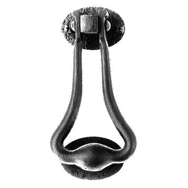 ##Antique Hardware## 7 1/2 Inch Iron Art Hand Forged Long Door Knocker (Black Iron Finish)