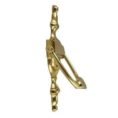 ##Antique Hardware## 6 Inch (3 3/4 Inch c-c) Solid Brass Traditional Door Knocker (Polished Brass Finish)