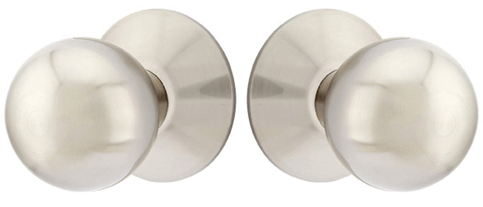 ##Antique Hardware## Solid Brass Orb Door Knob Set With Modern Rosette (Several Finish Options)