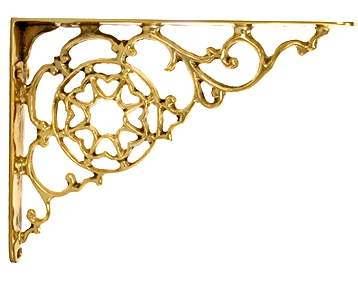 ##Antique Hardware## 6 3/4 Inch Solid Brass Star Shape Shelf Bracket