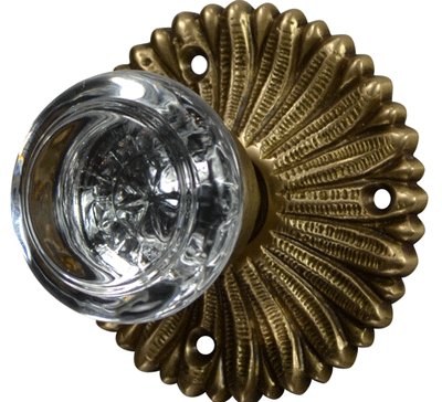 Antique Hardware French Provincial Rosette Door Set with Crystal Round Door Knobs (Several Finishes Available) crystal door knobs home depot