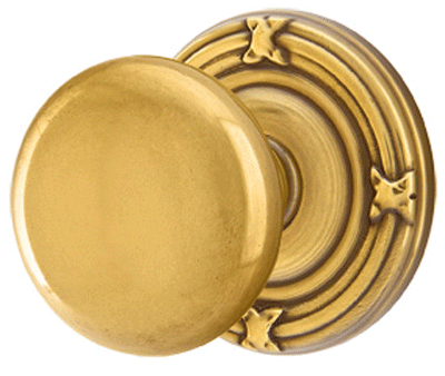 Antique Hardware 2 1/4 Inch Solid Brass Providence Door Knob Set With Ribbon & Reed Rosette (Several Finish Options) EMTEK DOOR KNOB