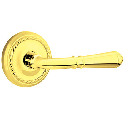 Antique Hardware Emtek Solid Brass Turino Lever With Rope Rosette (Many Finishes Available) EMTEK LEVER DOOR KNOB