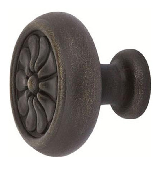 ##Antique Hardware## 1 1/4 Inch Tuscany Bronze Petal Cabinet & Furniture Knob