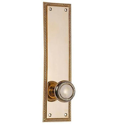 Antique Hardware Georgian Roped Rectangular Backplate Door Set with Georgian Roped Door Knobs (Several Finishes Available) Door Knobs & Handles