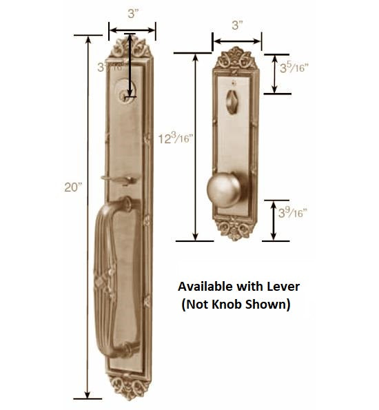 ##Antique Hardware## Solid Brass Imperial Style Entryway Set