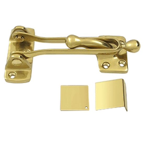 ##Antique Hardware## Door Guards Security Solid Brass 5 Inch Door Guard