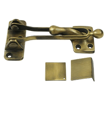 ##Antique Hardware## Door Guards Security Solid Brass 5 Inch Door Guard