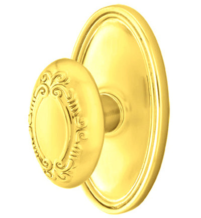 ##Antique Hardware## Solid Brass Victoria Door Knob Set With Oval Rosette (Several Finish Options)