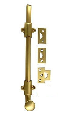 ##Antique Hardware## 12 Inch Solid Brass Surface Bolt (Antique Brass Finish)