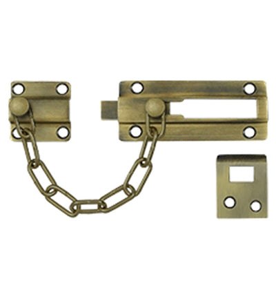 ##Antique Hardware## Door Guards, Security, Solid Brass Door Guard, Chain / Doorbolt