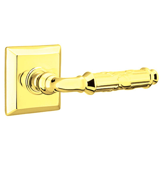 ##Antique Hardware## Solid Brass Ribbon & Reed Lever With Quincy Rosette (Many Finishes Available)