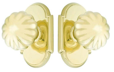 ##Antique Hardware## Emtek Solid Brass Melon Door Knob Set With # 8 Rosette (Several Finish Options)