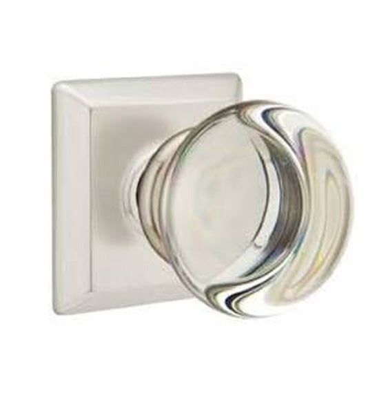 ##Antique Hardware## Emtek Providence Crystal Emtek Doorknob Set with Quincy Rosette