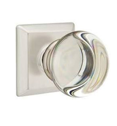 ##Antique Hardware## Emtek Providence Crystal Emtek Doorknob Set with Quincy Rosette