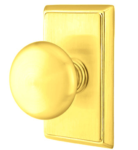 ##Antique Hardware## Solid Brass Providence Door Knob Set With Rectangular Rosette (Several Finish Options)