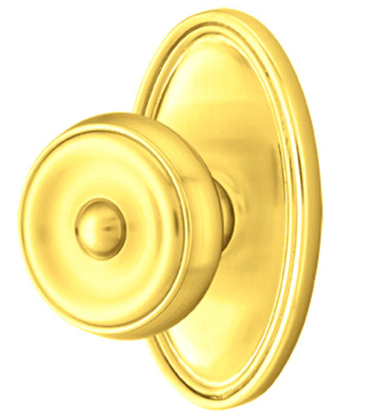 ##Antique Hardware## Solid Brass Waverly Door Knob Set With Oval Rosette (Several Finish Options)