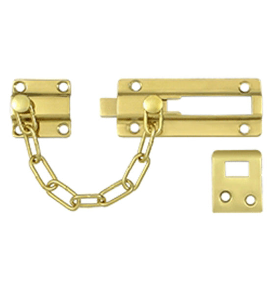 ##Antique Hardware## Door Guards, Security, Solid Brass Door Guard, Chain / Doorbolt