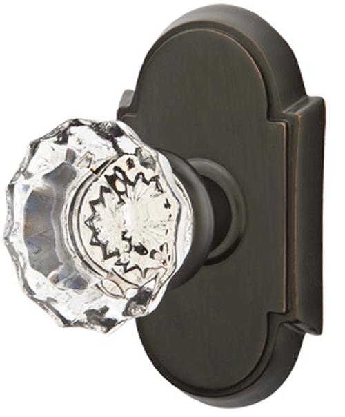 ##Antique Hardware## Emtek Crystal Astoria Door Knob Set With # 8 Rosette (Several Finish Options)